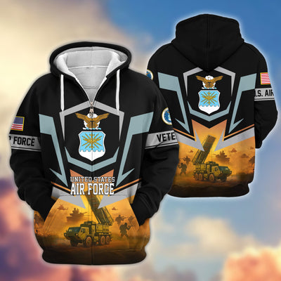 Premium US Veterans Zip Hoodie, Gifts For US Veterans, Gifts On Father's Day, Veterans Day.