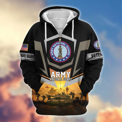 Premium US Veterans Zip Hoodie, Gifts For US Veterans, Gifts On Father's Day, Veterans Day.