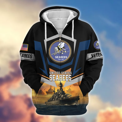 Premium US Veterans Zip Hoodie, Gifts For US Veterans, Gifts On Father's Day, Veterans Day.