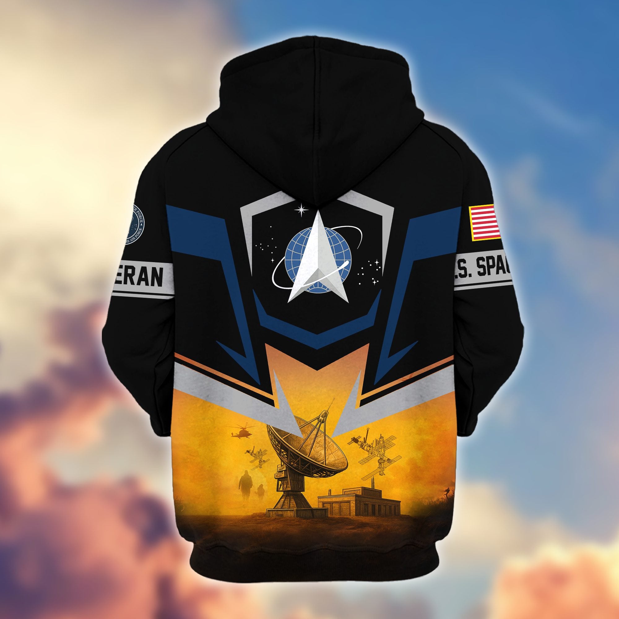 Premium US Veterans Zip Hoodie, Gifts For US Veterans, Gifts On Father's Day, Veterans Day.