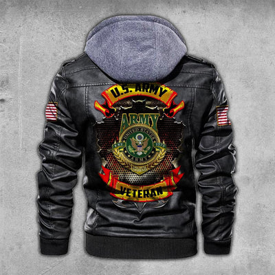 Premium Custom US Army Leather Jacket, Gifts For Army Veteran, Gifts On Father's Day, Veterans Day.