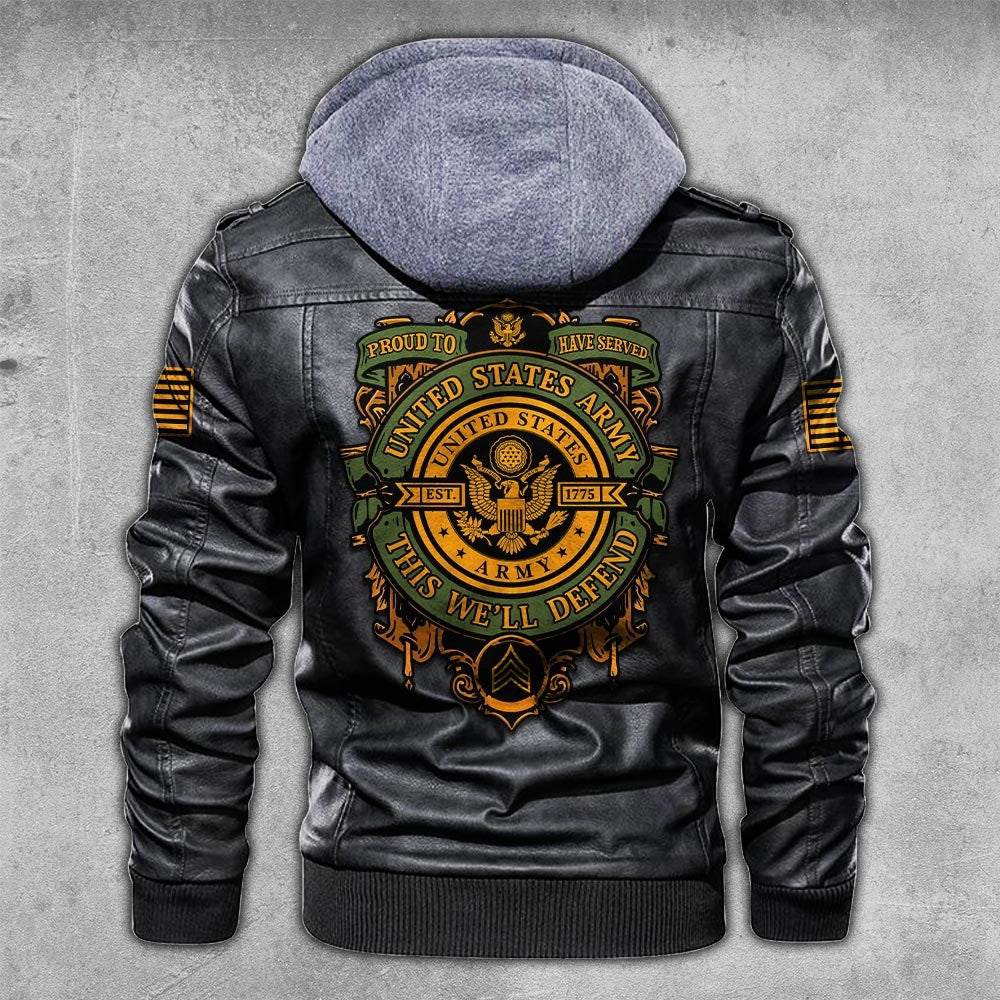 Premium Custom US Army Leather Jacket, Gifts For Army Veteran, Gifts On Father's Day, Veterans Day.