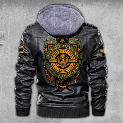 Premium Custom US Army Leather Jacket, Gifts For Army Veteran, Gifts On Father's Day, Veterans Day.