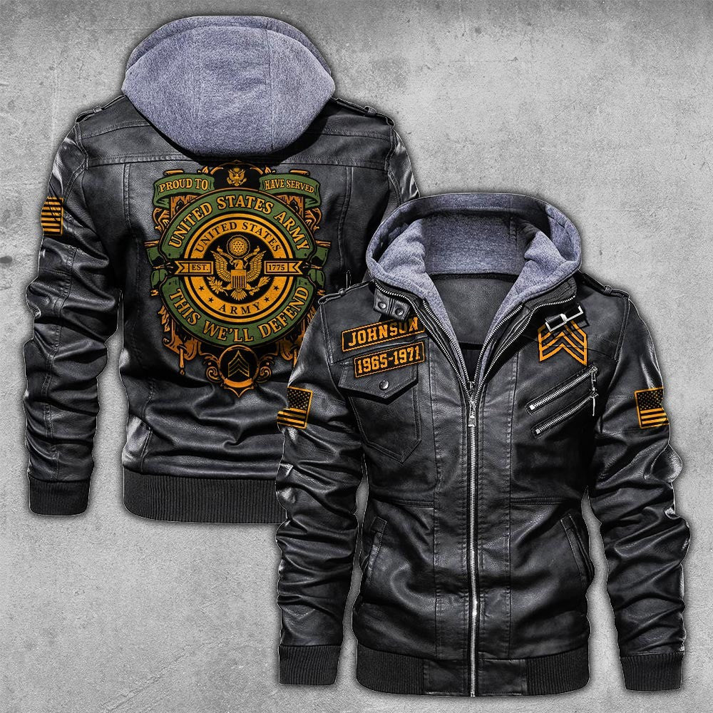 Premium Custom US Army Leather Jacket, Gifts For Army Veteran, Gifts On Father's Day, Veterans Day.