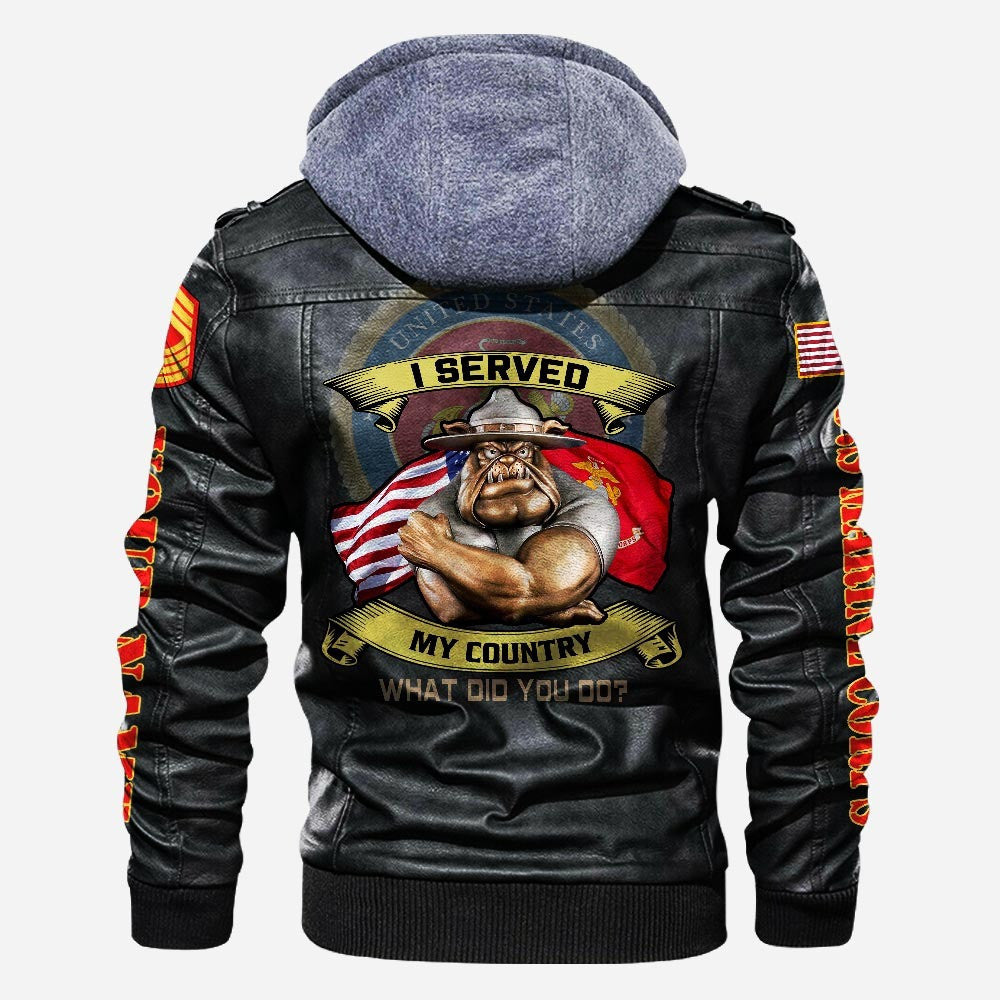 Premium Custom USMC Leather Jacket, Gifts For Marine Veteran, Gifts On Father's Day, Veterans Day.