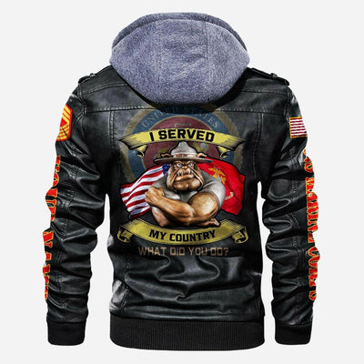 Premium Custom USMC Leather Jacket, Gifts For Marine Veteran, Gifts On Father's Day, Veterans Day.