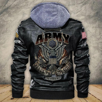 Premium Custom US Army Leather Jacket, Gifts For Army Veteran, Gifts On Father's Day, Veterans Day.