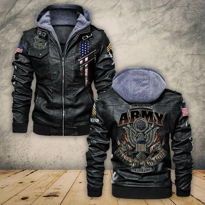 Premium Custom US Army Leather Jacket, Gifts For Army Veteran, Gifts On Father's Day, Veterans Day.