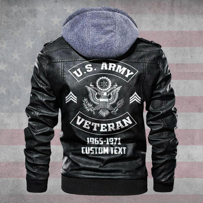 Premium Custom US Army Leather Jacket, Gifts For Army Veteran, Gifts On Father's Day, Veterans Day.
