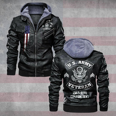 Premium Custom US Army Leather Jacket, Gifts For Army Veteran, Gifts On Father's Day, Veterans Day.