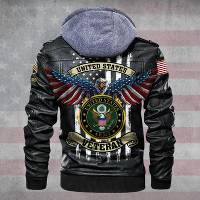 Premium Custom US Army Leather Jacket, Gifts For Army Veteran, Gifts On Father's Day, Veterans Day.