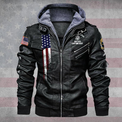 Premium Custom US Army Leather Jacket, Gifts For Army Veteran, Gifts On Father's Day, Veterans Day.