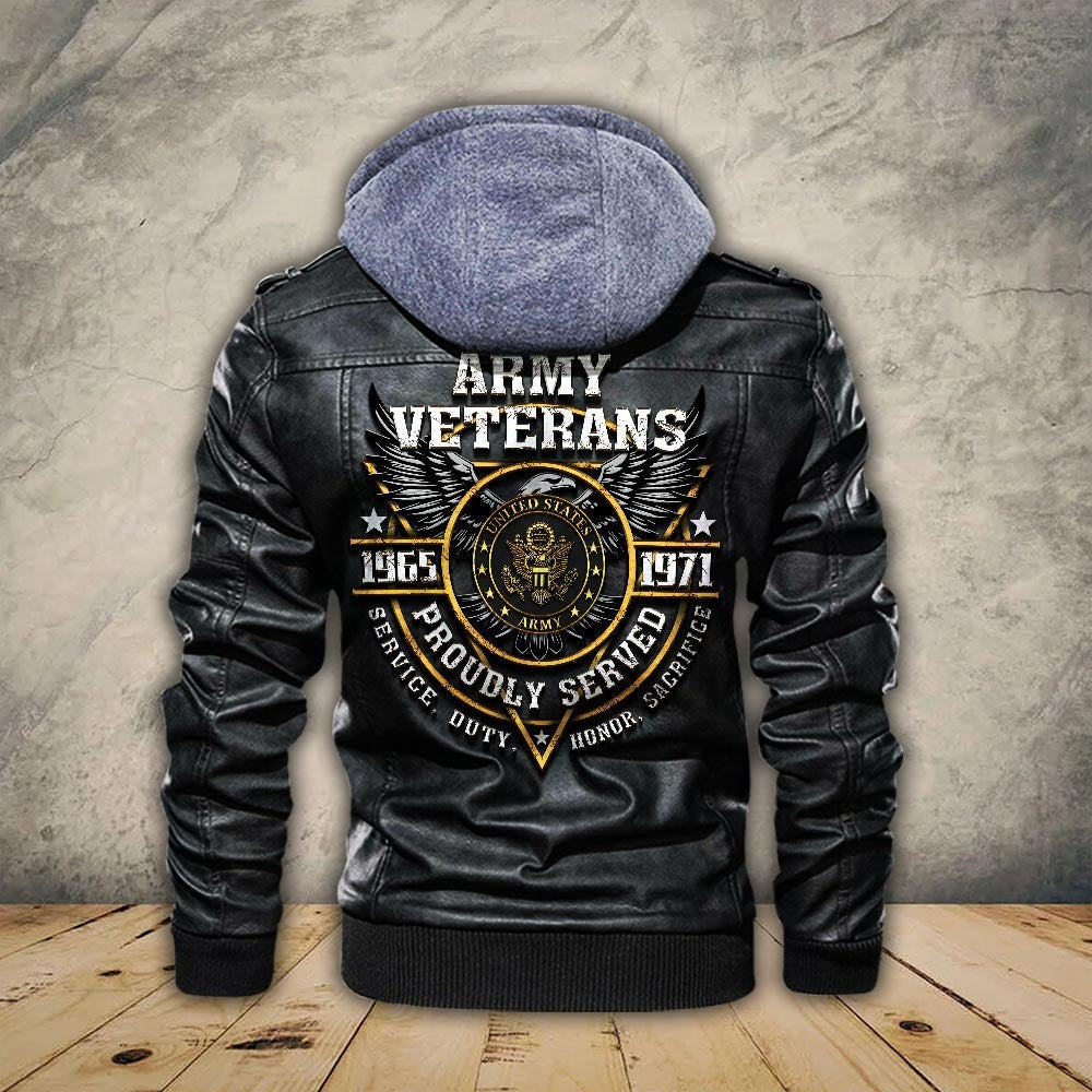 Premium Custom US Army Leather Jacket, Gifts For Army Veteran, Gifts On Father's Day, Veterans Day.