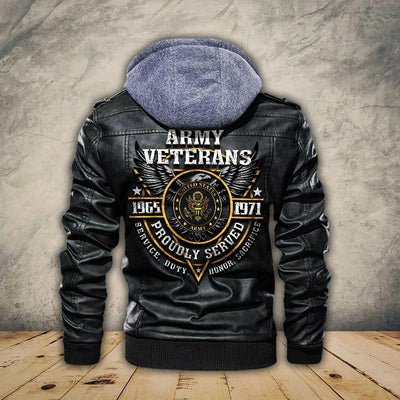Premium Custom US Army Leather Jacket, Gifts For Army Veteran, Gifts On Father's Day, Veterans Day.
