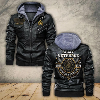 Premium Custom US Army Leather Jacket, Gifts For Army Veteran, Gifts On Father's Day, Veterans Day.