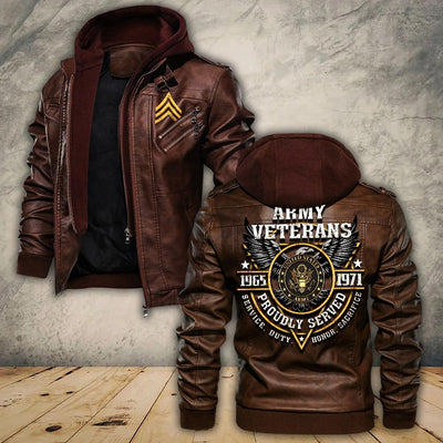 Premium Custom US Army Leather Jacket, Gifts For Army Veteran, Gifts On Father's Day, Veterans Day.