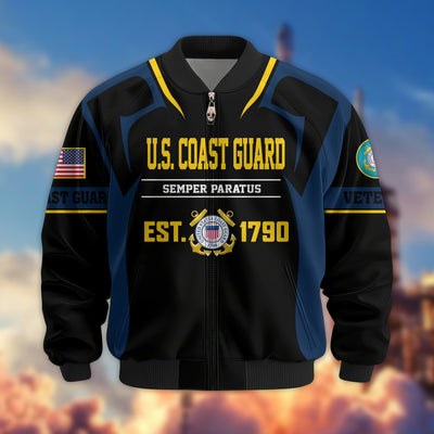 Premium US Veterans Bomber Jacket, Gifts For US Veterans, Gifts On Father's Day, Veterans Day.