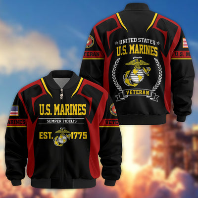 Premium US Veterans Bomber Jacket, Gifts For US Veterans, Gifts On Father's Day, Veterans Day.
