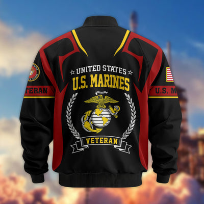 Premium US Veterans Bomber Jacket, Gifts For US Veterans, Gifts On Father's Day, Veterans Day.