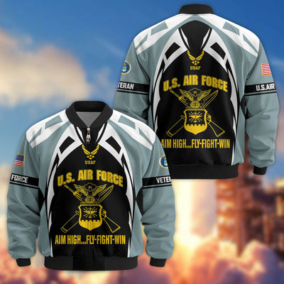 Premium US Veterans Bomber Jacket, Gifts For US Veterans, Gifts On Father's Day, Veterans Day.