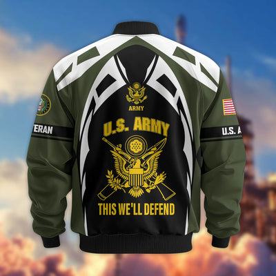 Premium US Veterans Bomber Jacket, Gifts For US Veterans, Gifts On Father's Day, Veterans Day.