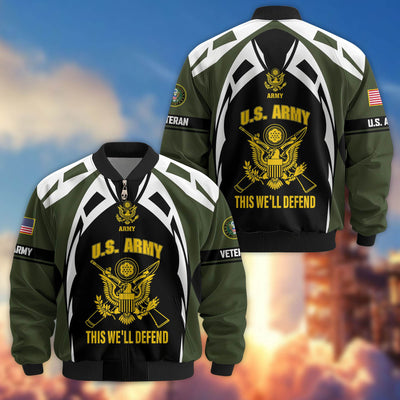 Premium US Veterans Bomber Jacket, Gifts For US Veterans, Gifts On Father's Day, Veterans Day.