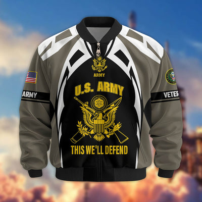 Premium US Veterans Bomber Jacket, Gifts For US Veterans, Gifts On Father's Day, Veterans Day.