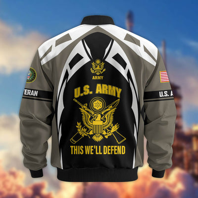 Premium US Veterans Bomber Jacket, Gifts For US Veterans, Gifts On Father's Day, Veterans Day.
