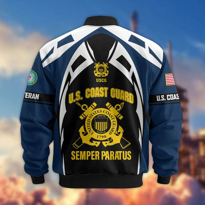 Premium US Veterans Bomber Jacket, Gifts For US Veterans, Gifts On Father's Day, Veterans Day.