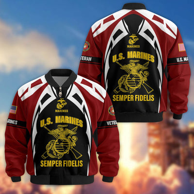 Premium US Veterans Bomber Jacket, Gifts For US Veterans, Gifts On Father's Day, Veterans Day.
