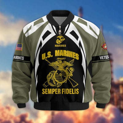 Premium US Veterans Bomber Jacket, Gifts For US Veterans, Gifts On Father's Day, Veterans Day.