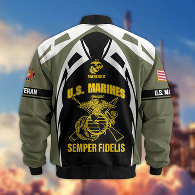 Premium US Veterans Bomber Jacket, Gifts For US Veterans, Gifts On Father's Day, Veterans Day.