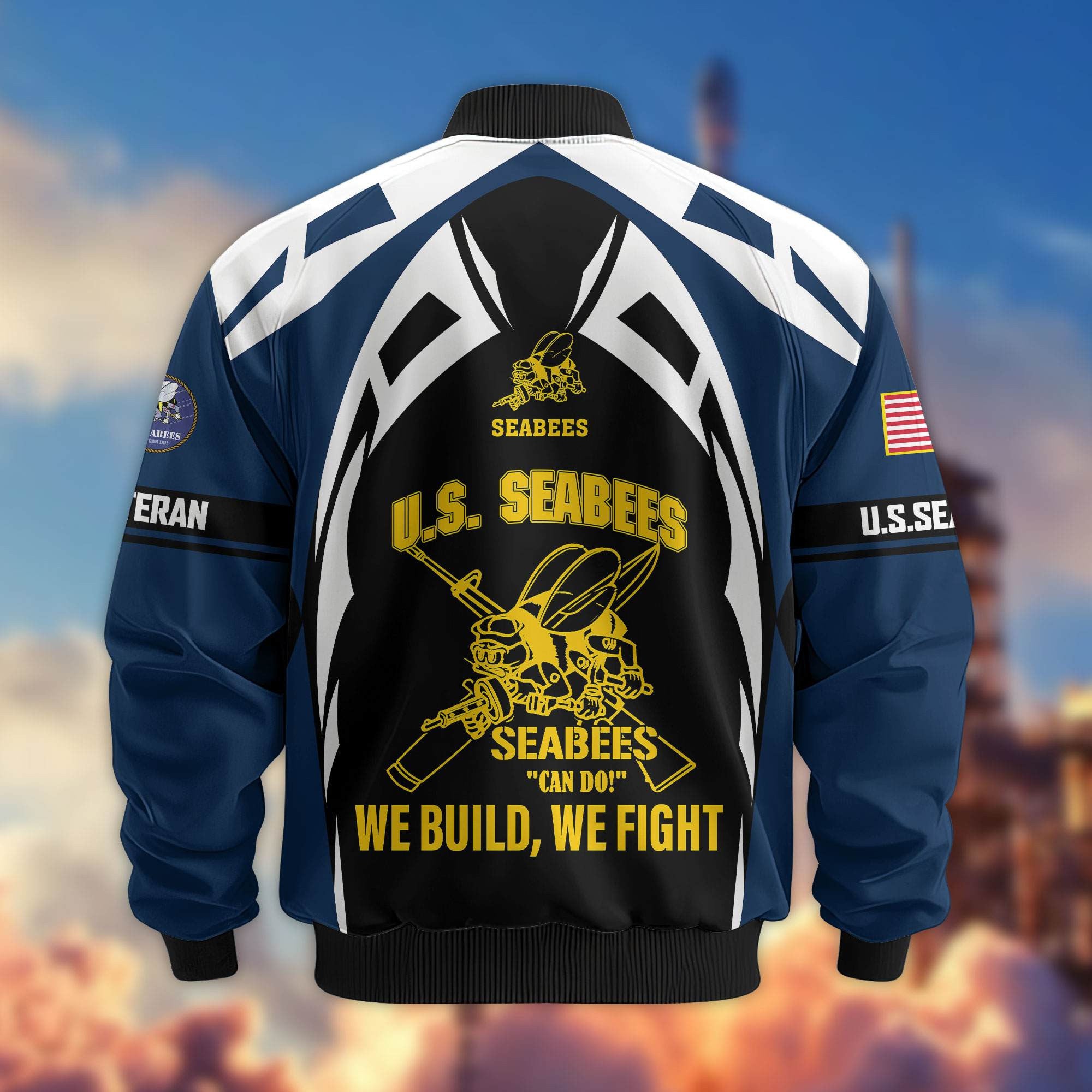 Premium US Veterans Bomber Jacket, Gifts For US Veterans, Gifts On Father's Day, Veterans Day.
