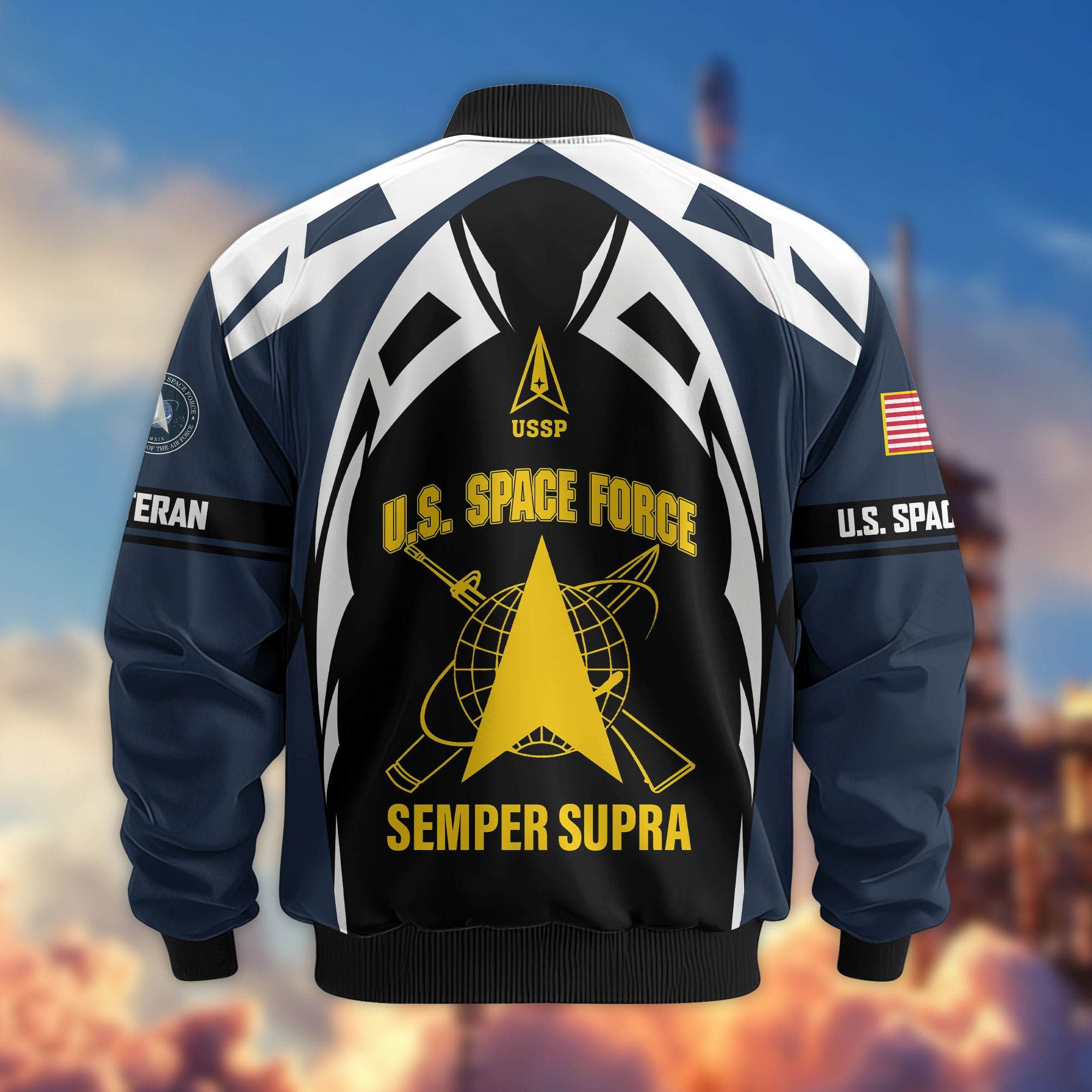 Premium US Veterans Bomber Jacket, Gifts For US Veterans, Gifts On Father's Day, Veterans Day.