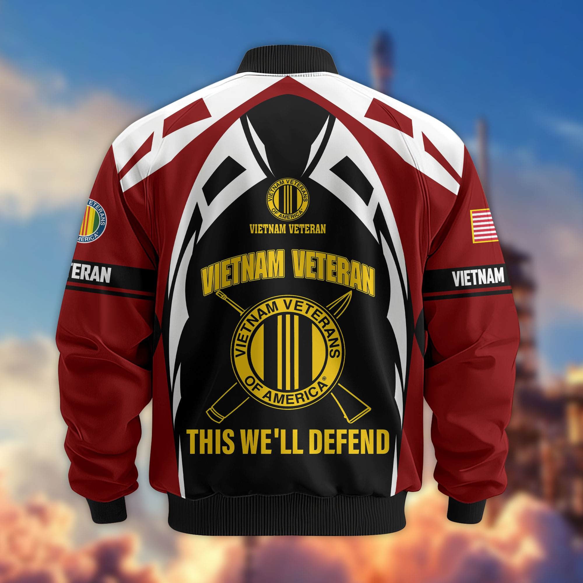 Premium US Veterans Bomber Jacket, Gifts For US Veterans, Gifts On Father's Day, Veterans Day.