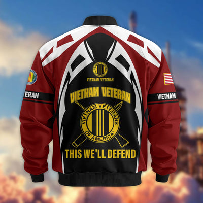 Premium US Veterans Bomber Jacket, Gifts For US Veterans, Gifts On Father's Day, Veterans Day.