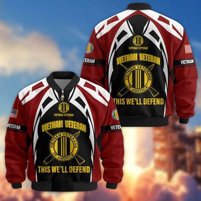 Premium US Veterans Bomber Jacket, Gifts For US Veterans, Gifts On Father's Day, Veterans Day.