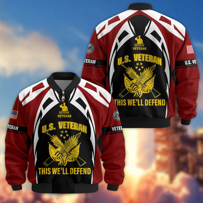 Premium US Veterans Bomber Jacket, Gifts For US Veterans, Gifts On Father's Day, Veterans Day.