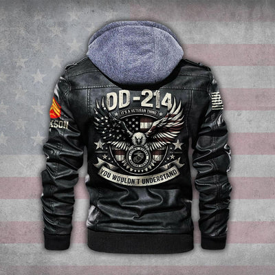 Premium Custom USMC Leather Jacket, Gifts For Marine Veteran, Gifts On Father's Day, Veterans Day.