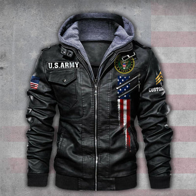 Premium Custom US Army Leather Jacket, Gifts For Army Veteran, Gifts On Father's Day, Veterans Day.