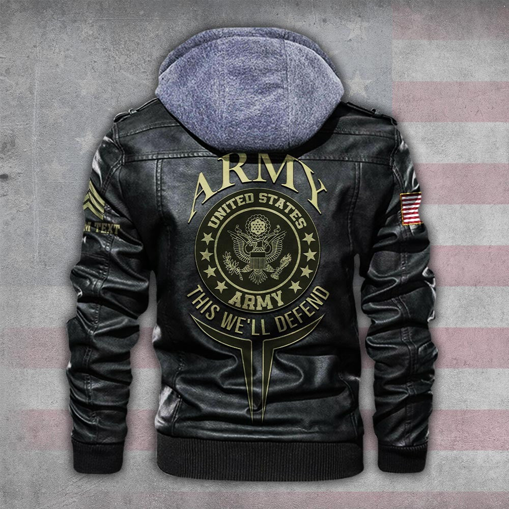 Premium Custom US Army Leather Jacket, Gifts For Army Veteran, Gifts On Father's Day, Veterans Day.