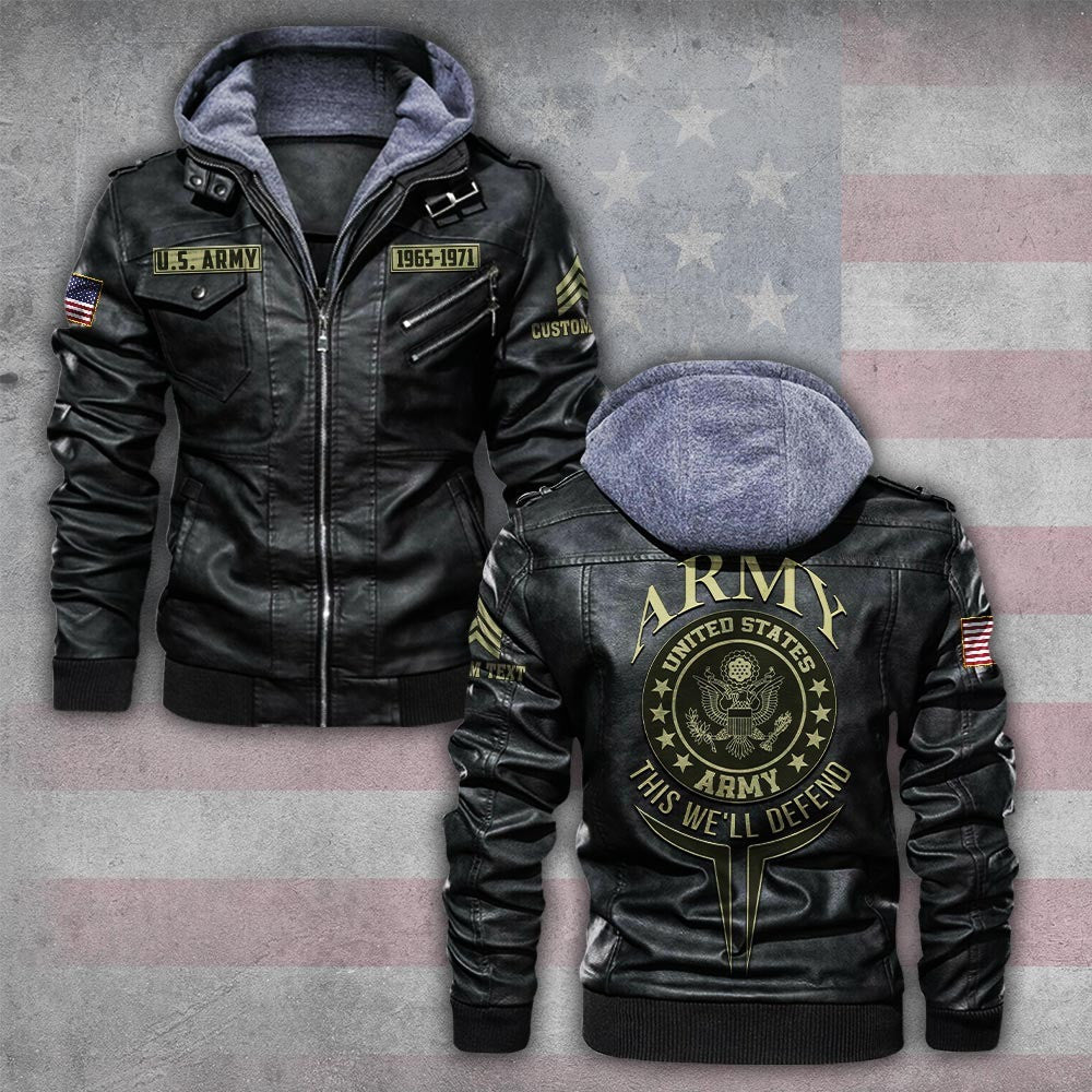 Premium Custom US Army Leather Jacket, Gifts For Army Veteran, Gifts On Father's Day, Veterans Day.