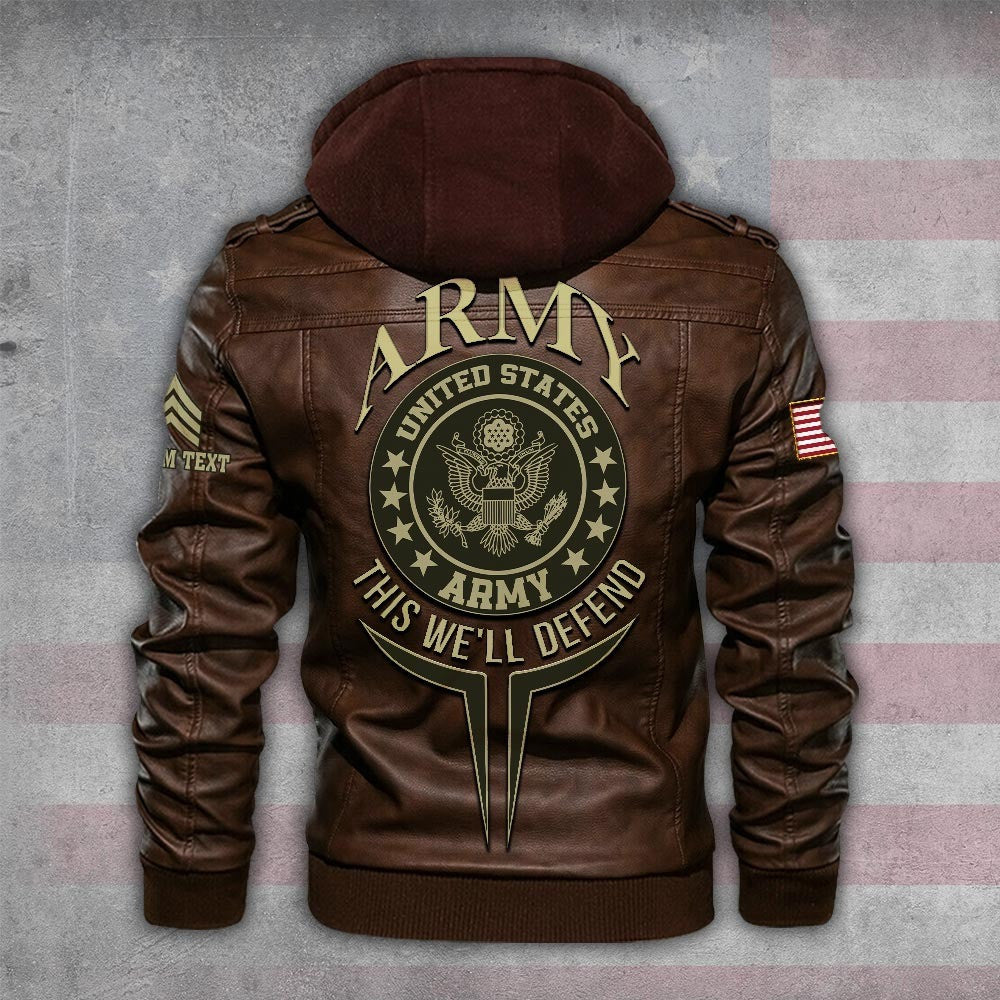 Premium Custom US Army Leather Jacket, Gifts For Army Veteran, Gifts On Father's Day, Veterans Day.