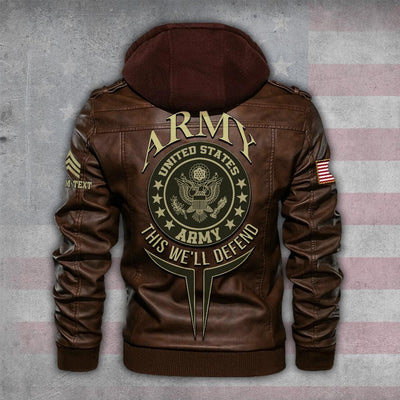 Premium Custom US Army Leather Jacket, Gifts For Army Veteran, Gifts On Father's Day, Veterans Day.