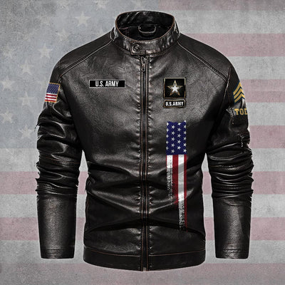 Premium Personalized US Navy Veteran Leather Jacket, Gifts For Navy Veteran, Gifts On Father's Day, Veterans Day.