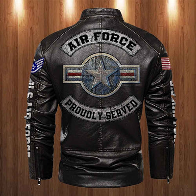 Premium Personalized USAF Veteran Leather Jacket, Gifts For Air Force Veteran, Gifts On Father's Day, Veterans Day.