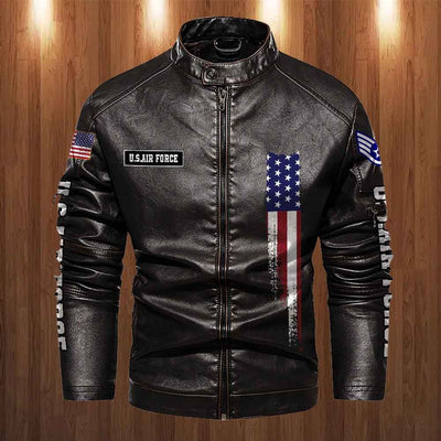 Premium Personalized USAF Veteran Leather Jacket, Gifts For Air Force Veteran, Gifts On Father's Day, Veterans Day.