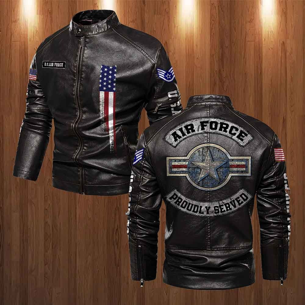 Premium Personalized USAF Veteran Leather Jacket, Gifts For Air Force Veteran, Gifts On Father's Day, Veterans Day.