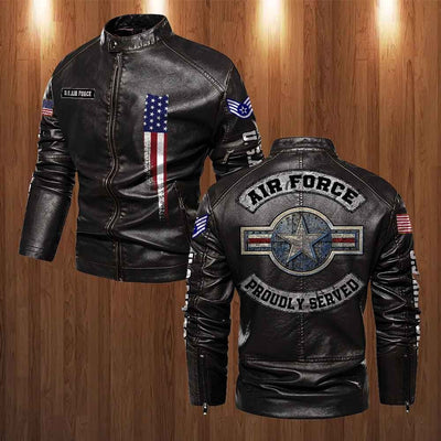 Premium Personalized USAF Veteran Leather Jacket, Gifts For Air Force Veteran, Gifts On Father's Day, Veterans Day.