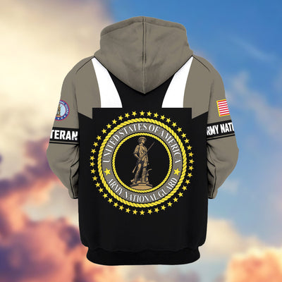 Premium US Veterans Zip Hoodie, Gifts For US Veterans, Gifts On Father's Day, Veterans Day.